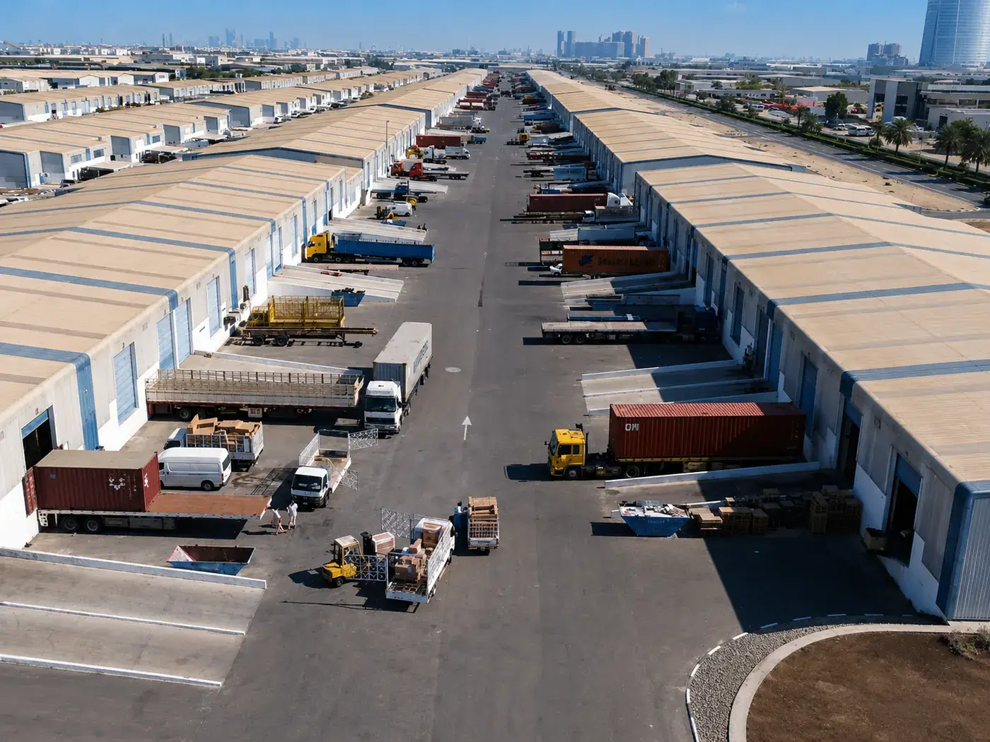 Jebel Ali port and logistics business district in Dubai